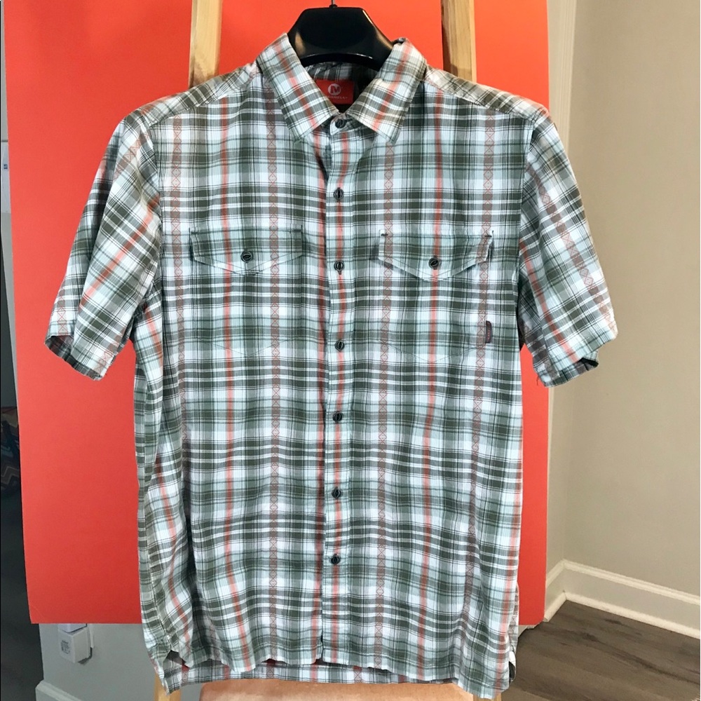 men’s Merrell s/s button up shirt, Sz-M